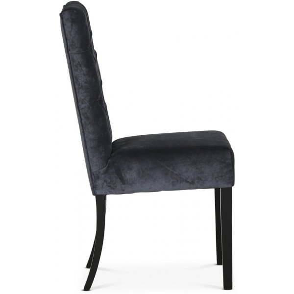 Lexington Milton stol - M�rkgr� (Sammet) / Svarta ben