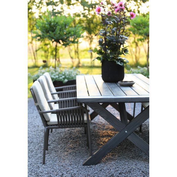 Oxford - Gartenmöbelgruppe 220 cm Grau/Beige + Textilimprägnierung für Outdoormöbel Oxford - Gartenmöbelgruppe 220 cm Grau/Beige + Textilimprägnierung für Outdoormöbel