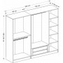 Cavolo garderob 225x52x210 cm - Antracit/svart