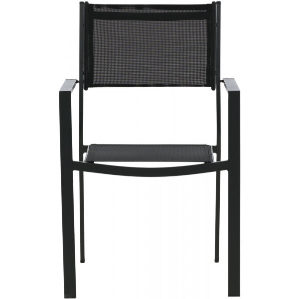 Chania-Lebensmittelgruppe; 6 Copacabana Stühle mit Esstisch 205 x 90 cm - Schwarz/Natur + Textilimprägnierung für Outdoormöbel Chania-Lebensmittelgruppe; 6 Copacabana Stühle mit Esstisch 205 x 90 cm - Schwarz/Natur + Textilimprägnierung für Outdoormöbel