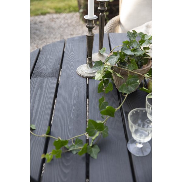 Runder Gartentisch Scottsdale Ø112 cm - Schwarz gebeizte Kiefer Runder Gartentisch Scottsdale Ø112 cm - Schwarz gebeizte Kiefer