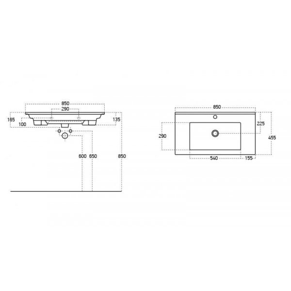 Møbelpakke Sorrento 85 - Grafitfarvet med spejl- og sideskab Møbelpakke Sorrento 85 - Grafitfarvet med spejl- og sideskab