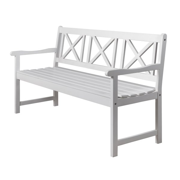 Trädgårdsbänk Bohus 3-sits 157 cm - vit Trädgårdsbänk Bohus 3-sits 157 cm - vit