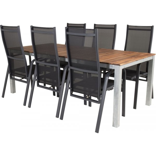 Salstad Matgrupp (200x100) – Svart/Natur - 6 Stolar Salstad Matgrupp (200x100) – Svart/Natur - 6 Stolar