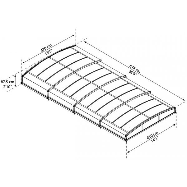 Pooltak Majorca - Skjutbart - 4x8m Pooltak Majorca - Skjutbart - 4x8m