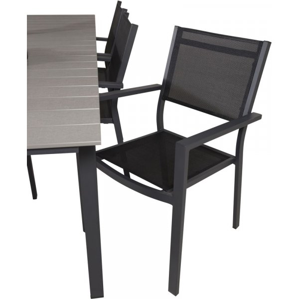 Prässebo Matgrupp (224x100) - Svart/Grå - 6 Stolar Prässebo Matgrupp (224x100) - Svart/Grå - 6 Stolar