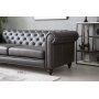 Soffa chesterfield 3-sits 219 cm - mörkbrun PU Soffa chesterfield 3-sits 219 cm - mörkbrun PU