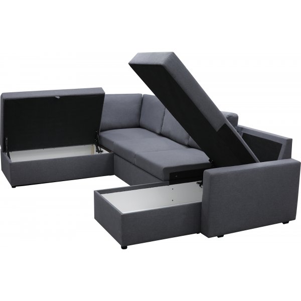 B�ddsoffa U-form m�rkgr� - Dream
