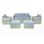 Stor loungegrupp 7 delar | Soffa, f�t�ljer, bord & pallar | Gr�