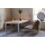 Spisegruppe Alva: Spisebord med 2 Alva stole + 1 Alva sofa - Teak / Galvaniseret stål