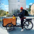 Kundbild Eldriven L�dcykel med brun l�da - 12,8 Ah: Pregnant Mama och 2-�ring