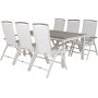 Prssebo Matgrupp (160x100) - Vit/Gr - 6 Stolar