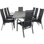 Prssebo Matgrupp (160x100) - Svart/Gr - 8 Stolar