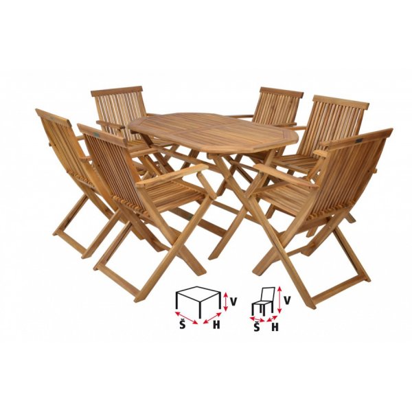 Spisegruppe Tina - 6 stole