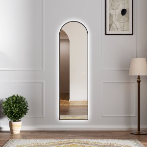 Helkropsspejl | Hvlvet | LED-belysning med lysdmper | 170x50 cm | Samira