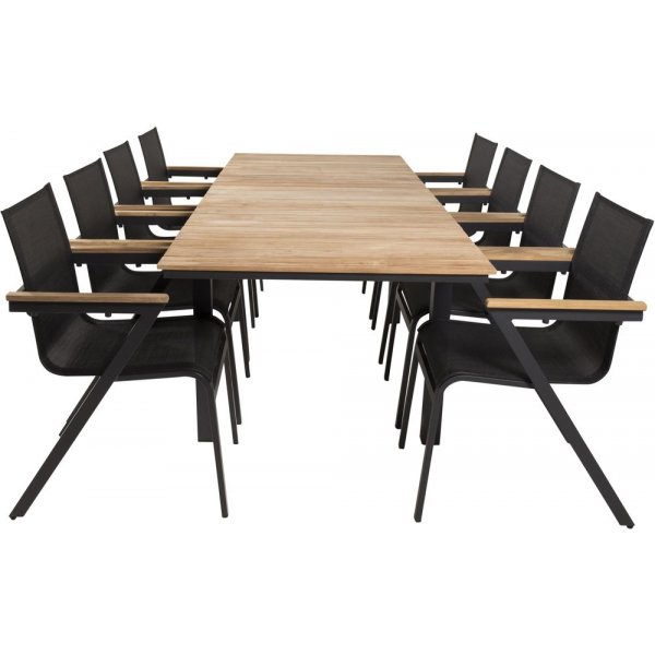 Maglehem Matgrupp (160x90) - Svart/Natur - 8 Stolar Maglehem Matgrupp (160x90) - Svart/Natur - 8 Stolar
