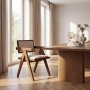 1 Sessel Walnuss/Leinen, 100 % FSG-zertifizierte massive Eiche - Greta