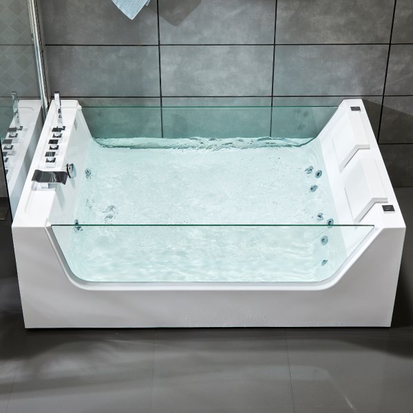 Stort spabadekar til to personer 170x120 cm | Med glas og varmelegeme | BK-007V