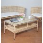 Galice sofabord rattan - Natur/metal