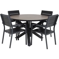 Tottarp Spisegruppe (ø140) - Sort/Brun - 4 Stole Tottarp Spisegruppe (ø140) - Sort/Brun - 4 Stole