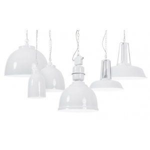 Taklampa �35 cm vitackad metall