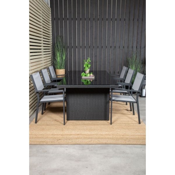 Järnsta Matgrupp (200x100) - Svart - 6 Stolar Järnsta Matgrupp (200x100) - Svart - 6 Stolar