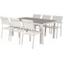 Prssebo Matgrupp (160x100) - Vit/Gr - 6 Stolar