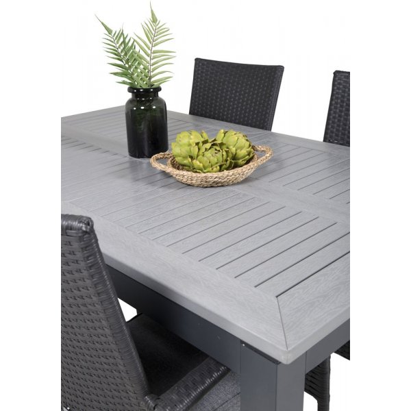 Ekenäs Matgrupp (152x90) - Svart/Grå - 4 Stolar Ekenäs Matgrupp (152x90) - Svart/Grå - 4 Stolar