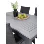 Ekens Matgrupp (152x90) - Svart/Gr - 4 Stolar