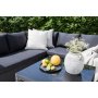 Loungegruppe Kuba sofagruppe + bord - sort syntetisk rattan / sorte hynder
