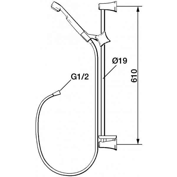 FM Mattsson Bruseanordning Sarona Krom med sæbehylde FM Mattsson Bruseanordning Sarona Krom med sæbehylde