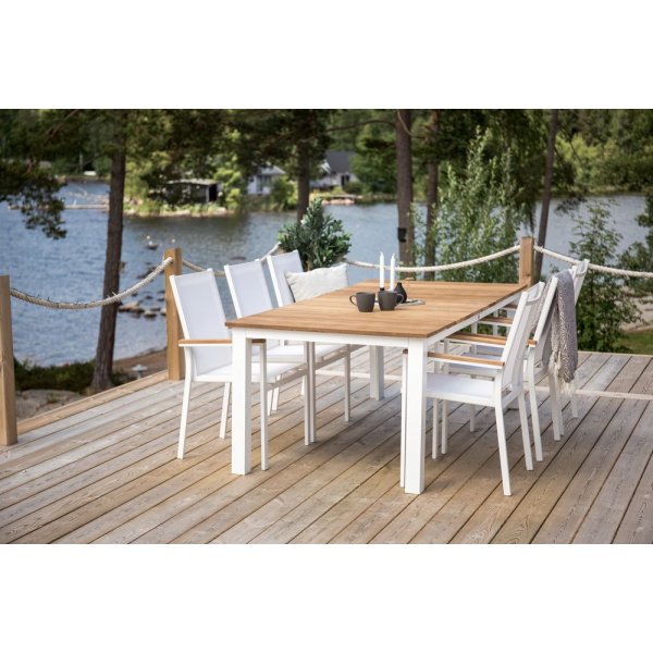 Maglehem matbord (210*100 cm) � Vit/Teak