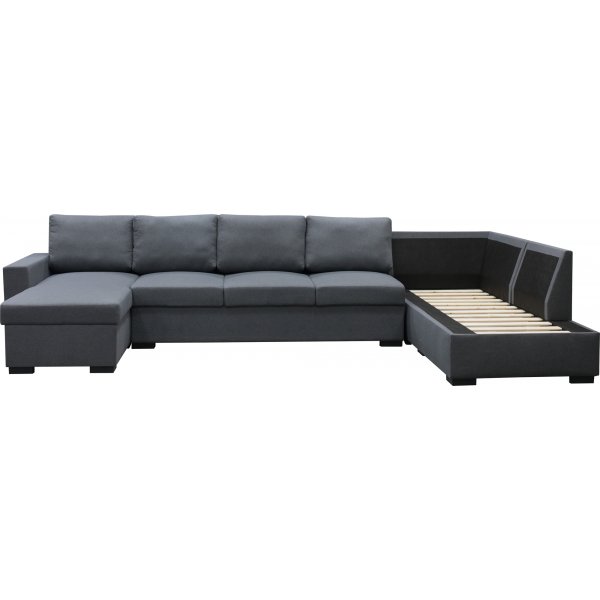 U-soffa Solna v�ndbar - 367 cm - m�rkgr�