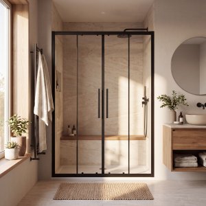Duschwand 140 x 190 cm | Onyx XL