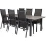 Prssebo Matgrupp (224x100) - Svart/Gr - 6 Stolar