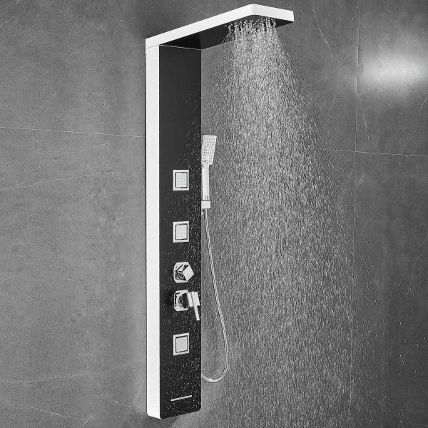 Duschpanel Stella  svartvitt rostfritt stl