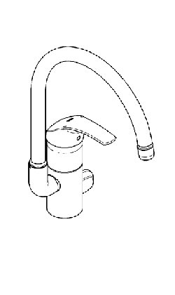 Grohe Diskl�dsblandare ettgrepp, DN 15 Eurosmart 33490