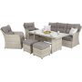 Soffgrupp Bergamo med ftljer, pallar & bord - Beige/beige melerad