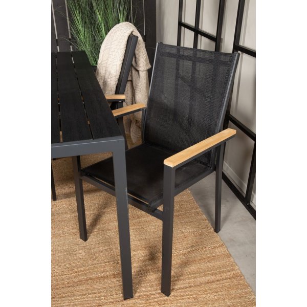 Ervalla Matgrupp (150x90) - Svart - 4 Stolar