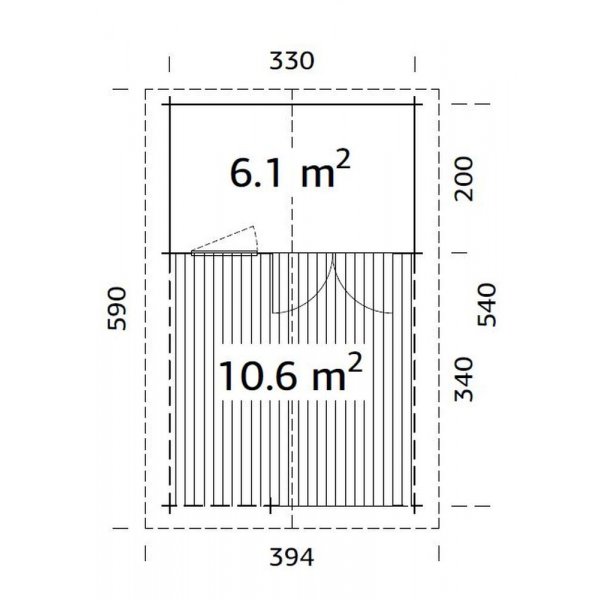 Attefallshus Sylvi 6,1+10,6 m² Attefallshus Sylvi 6,1+10,6 m²