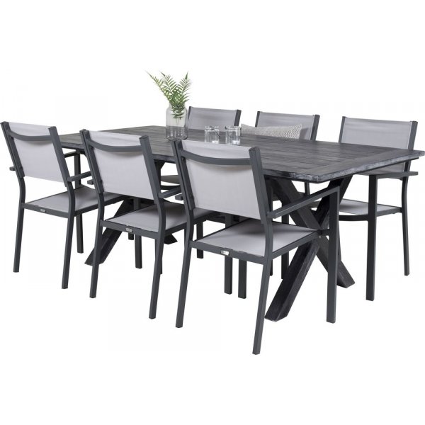 Ramsj Matgrupp (200x100) - Svart - 6 Stolar