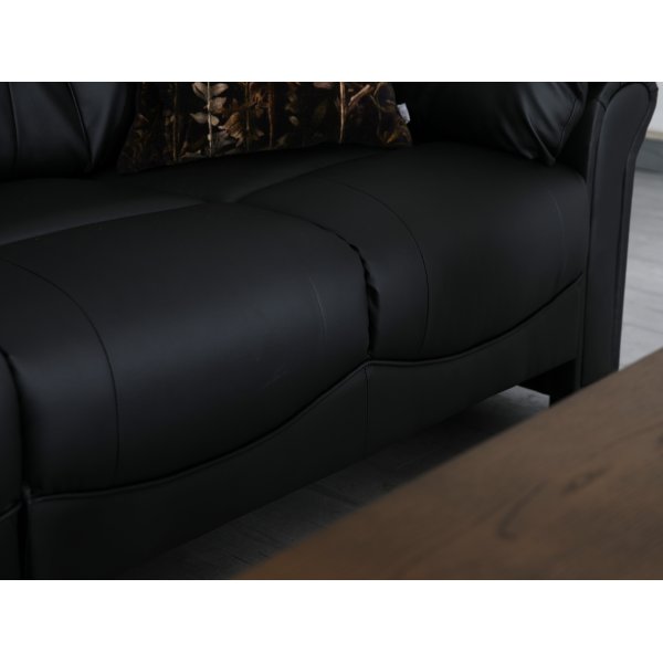 H�rnsoffa svart konstl�der 5-sits - Peking