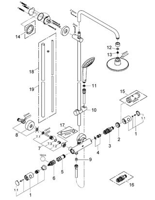 Grohe Duschsystem till v�ggmontage Euphoria 27296