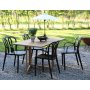 Spisegruppe Salt teak: Nedslningsbord i teak inkl. 4 Thornet stelstole