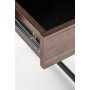 Skrivbord med l�dor valn�t 123 cm bred