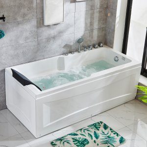 Bubbelbadkar 170x80cm | Isolerande h&ouml;gkvalitetsakryl | BK-001 V&auml;nster