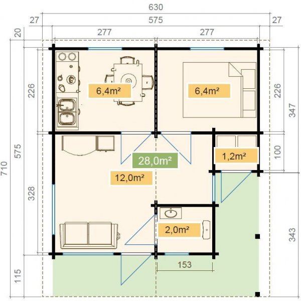 Fritidshus Jonas - 40,8 m