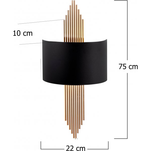 V�gglampa curve - Svart/koppar