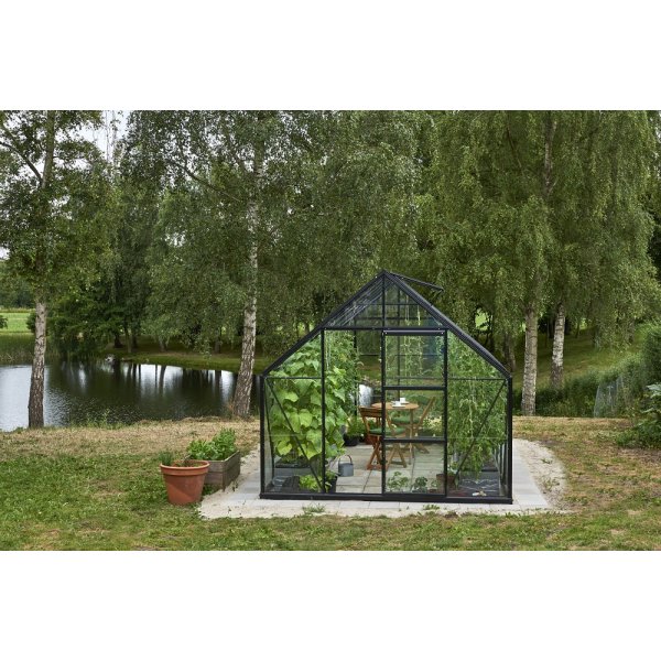 Drivhus Universal - Sort med hærdet glas 9,9 m² Drivhus Universal - Sort med hærdet glas 9,9 m²