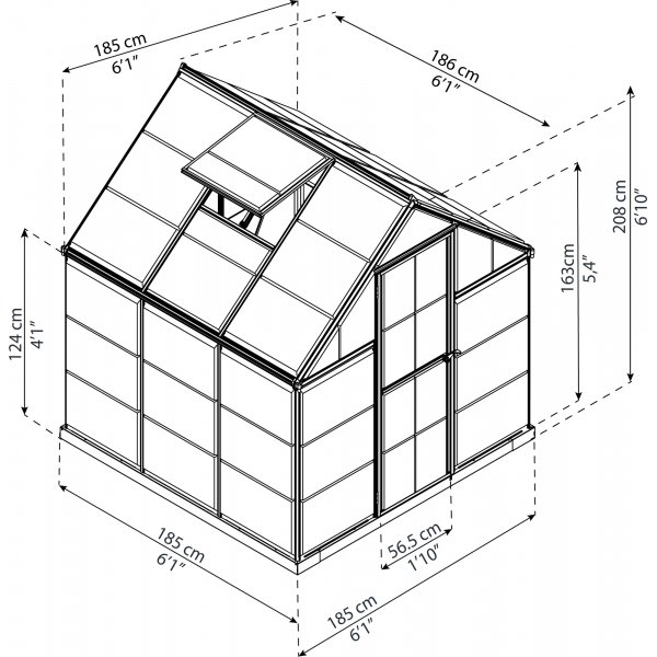 Canopia Harmony Växthus i Polykarbonat 3,4 m² - Mörkgrå/klarglas Canopia Harmony Växthus i Polykarbonat 3,4 m² - Mörkgrå/klarglas